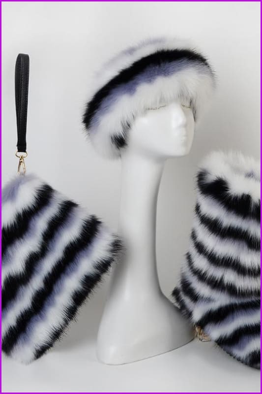 [Pre-sale] Faux Fur Headband/Handbag/Boots Set F1129 - Furdela