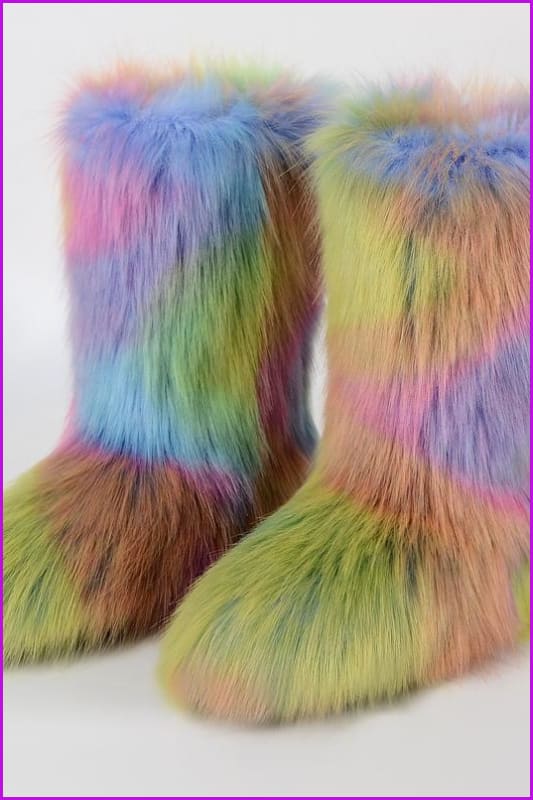 [Pre-sale] Faux Fur Winter Boots F1128 - Furdela