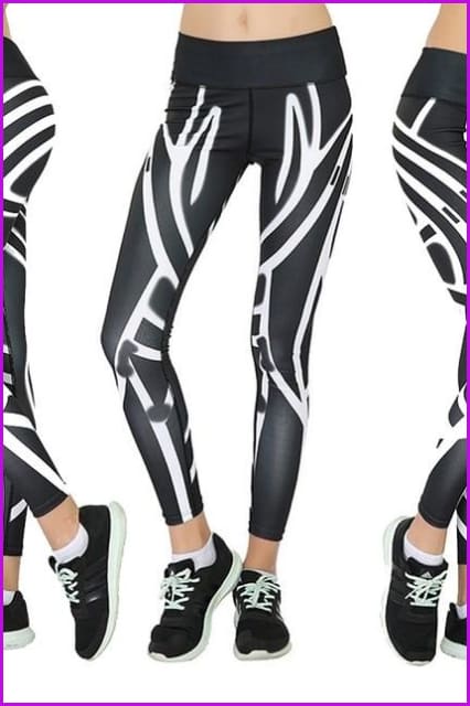 Printed Exercise Training Push up Sports Pants DE113 - Furdela