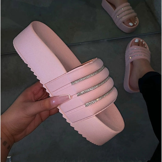 Casual Thick Platforms Slippers Beach Sandals F693 - Furdela Wholesale