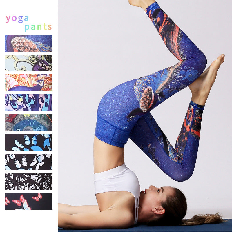 Flower Print Seamless Training Yoga Pants F911 - Furdela Wholesale