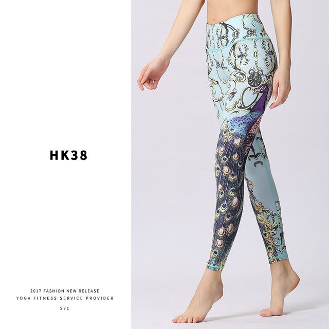 Flower Print Seamless Training Yoga Pants F911 - Furdela Wholesale