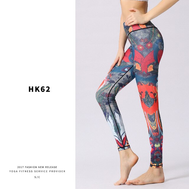 Flower Print Seamless Training Yoga Pants F911 - Furdela Wholesale