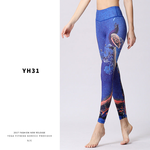 Flower Print Seamless Training Yoga Pants F911 - Furdela Wholesale