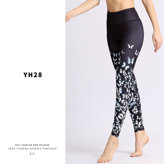 Flower Print Seamless Training Yoga Pants F911 - Furdela Wholesale