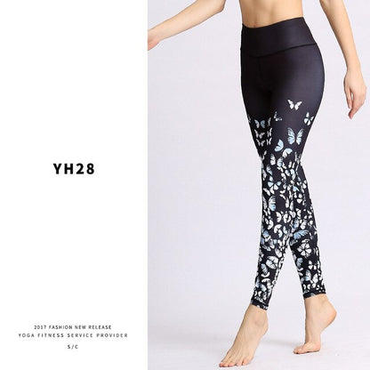 Flower Print Seamless Training Yoga Pants F911 - Furdela Wholesale