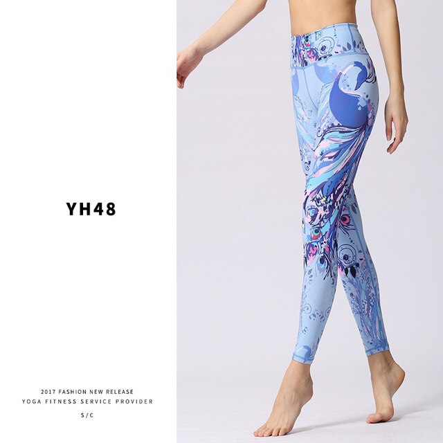 Flower Print Seamless Training Yoga Pants F911 - Furdela Wholesale