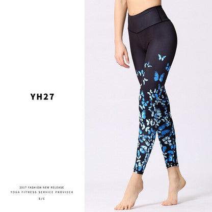 Flower Print Seamless Training Yoga Pants F911 - Furdela Wholesale