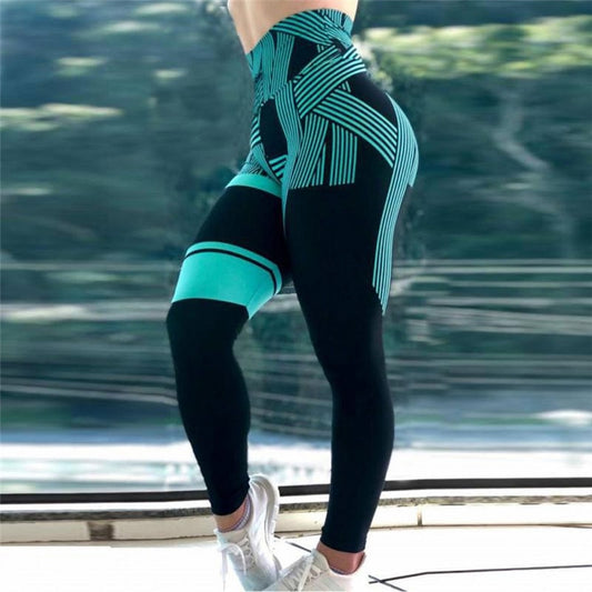 Striped Printing Sports Fitness Yoga Pants DE125 - Furdela Wholesale