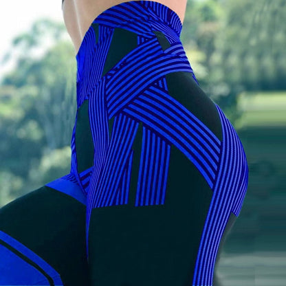 Striped Printing Sports Fitness Yoga Pants DE125 - Furdela Wholesale