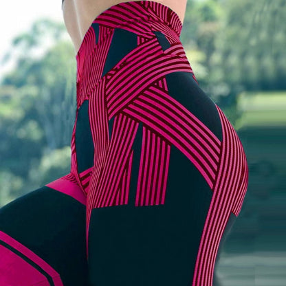 Striped Printing Sports Fitness Yoga Pants DE125 - Furdela Wholesale