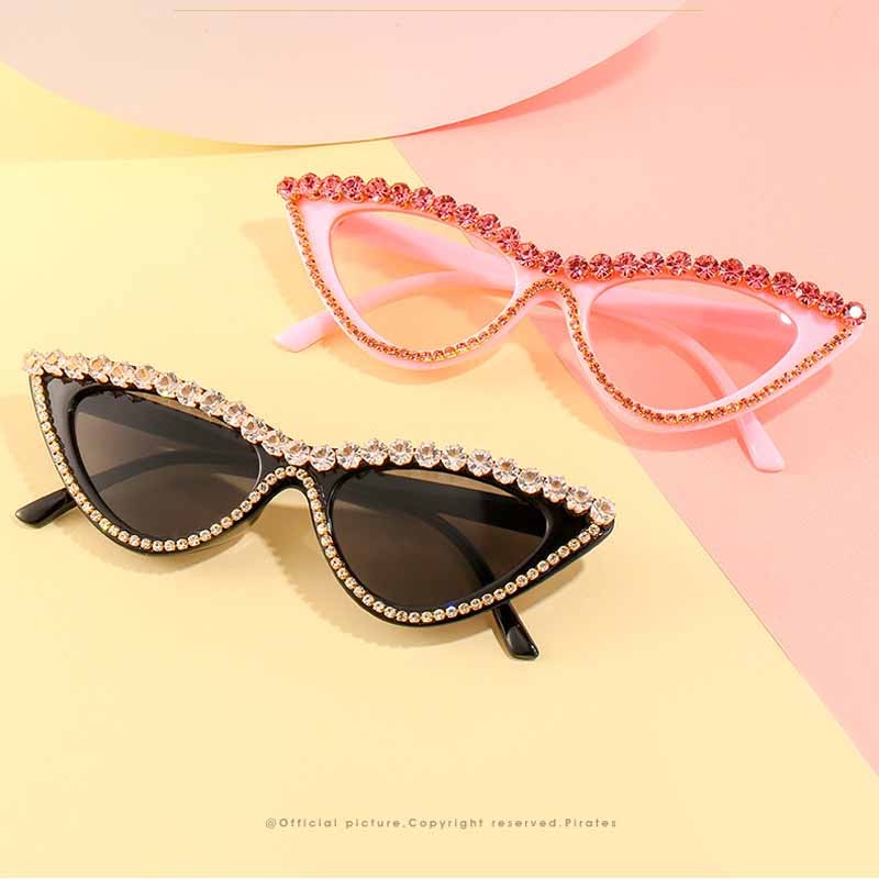 Crystal Trendy Retro Full Star Cat eye Sunglasses F1865 - Furdela