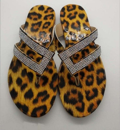 Casual Bling Rhinestone Beach Sandals F718 - Furdela Wholesale