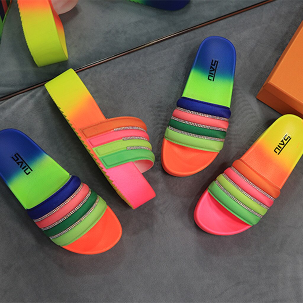 Rainbow Platform Slippers F744 - Furdela