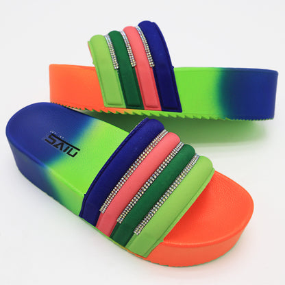 Rainbow Platform Slippers F744 - Furdela