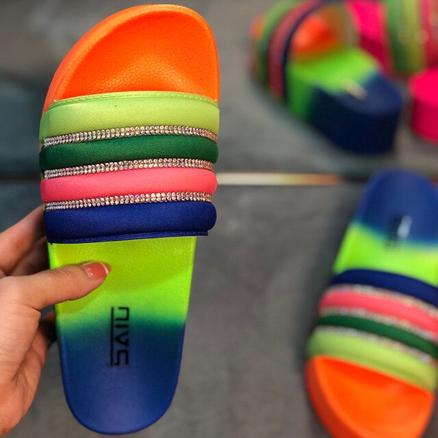 Rainbow Platform Slippers F744 - Furdela