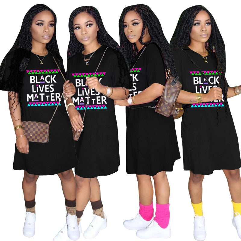 Black Lives Matter Casual Dress F840 - Furdela