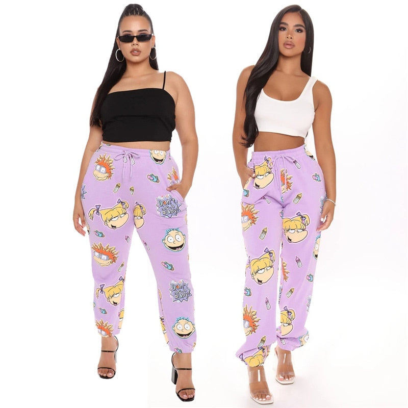 Harajuku Cartoon Printing Sweatpants - Furdela