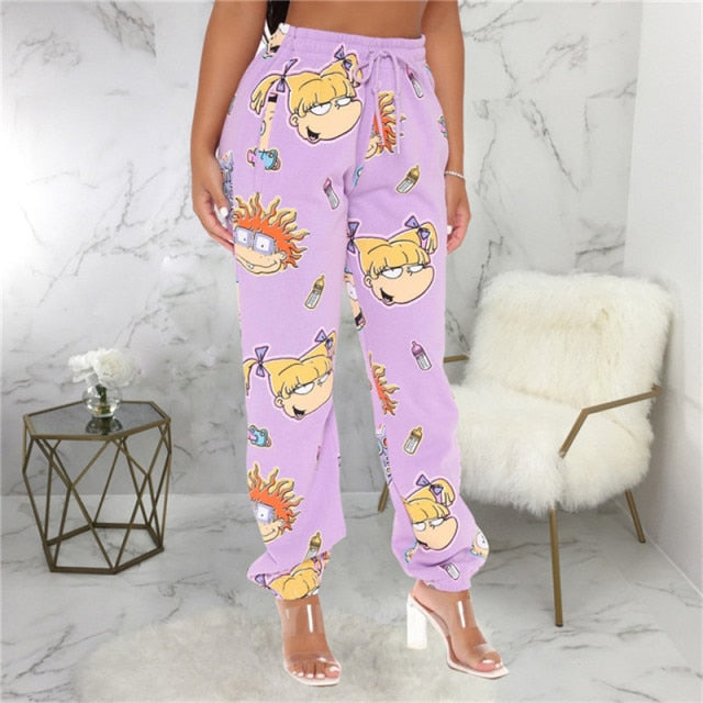 Harajuku Cartoon Printing Sweatpants - Furdela