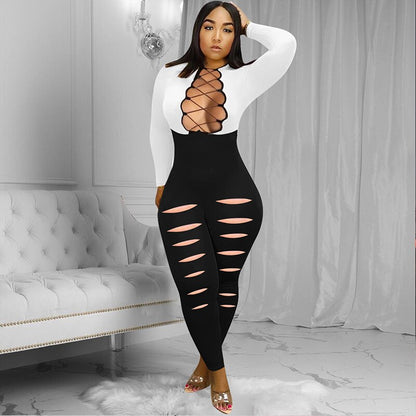 Plus Size Bodycon Jumpsuit - Furdela