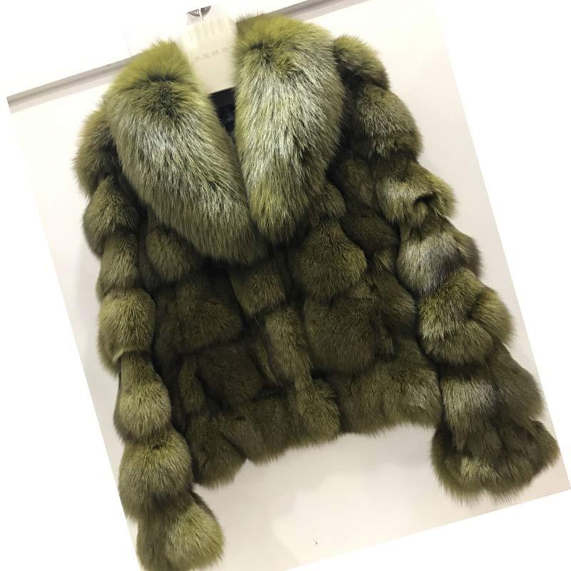 Luxury Fox Fur Coat With Collar 50CM - Furdela