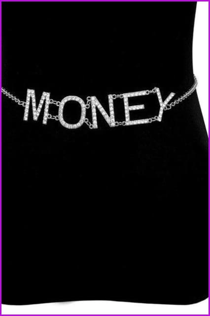 Punk Vintage Gold Multi Layered Crystal Letter MONEY Pendant Body Chain F423 - Furdela