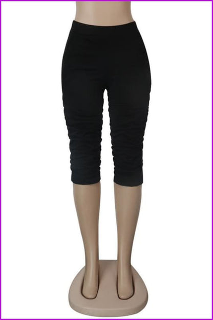 Pure Color Pockets Ruched Half Stacked Pants For WomenDE948 - Furdela