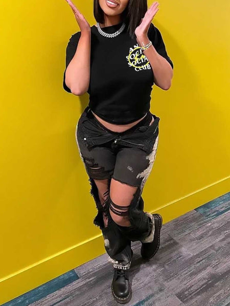 Anti Social Social Club Letter Print T-shirt AR5013