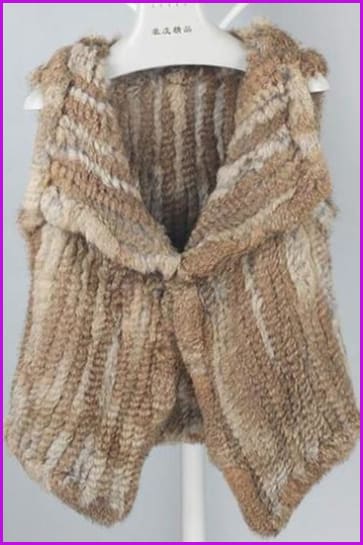 Rabbit Fur Knitted Gilet DO1432 - Furdela