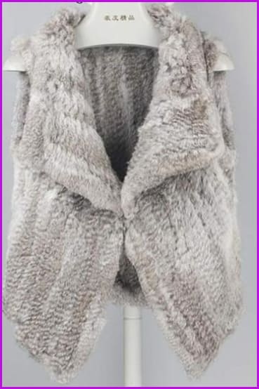 Rabbit Fur Knitted Gilet DO1432 - Furdela