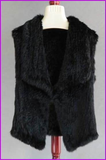 Rabbit Fur Knitted Gilet DO1432 - Furdela