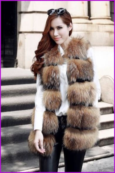 Raccoon Fur Gilet 50CM DO260 - Furdela