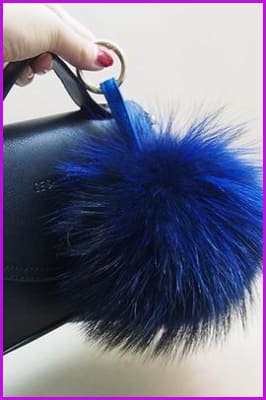 Raccoon Fur Pom Pom Keychain DO1182 - Furdela