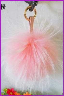 Raccoon Fur Pom Pom Keychain DO1182 - Furdela