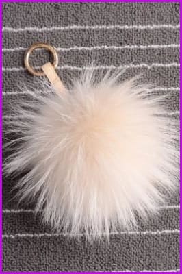 Raccoon Fur Pom Pom Keychain DO1182 - Furdela