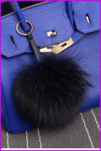 Raccoon Fur Pom Pom Keychain DO1182 - Furdela