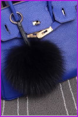 Raccoon Fur Pom Pom Keychain DO1182 - Furdela