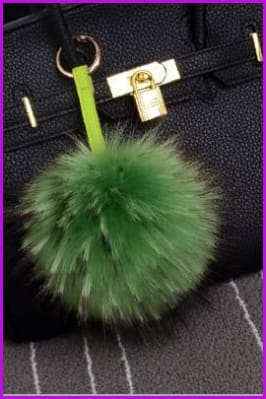 Raccoon Fur Pom Pom Keychain DO1182 - Furdela