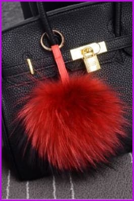 Raccoon Fur Pom Pom Keychain DO1182 - Furdela