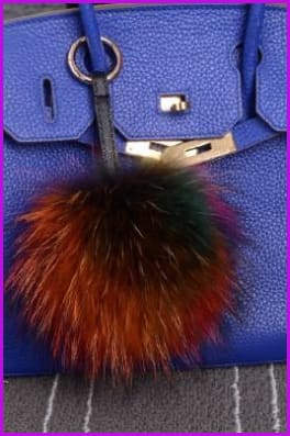 Raccoon Fur Pom Pom Keychain DO1182 - Furdela