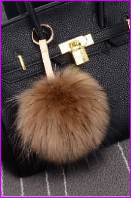 Raccoon Fur Pom Pom Keychain DO1182 - Furdela