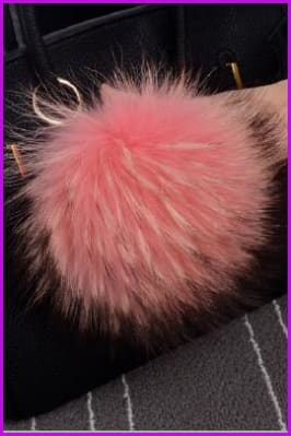 Raccoon Fur Pom Pom Keychain DO1182 - Furdela