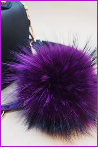 Raccoon Fur Pom Pom Keychain DO1182 - Furdela