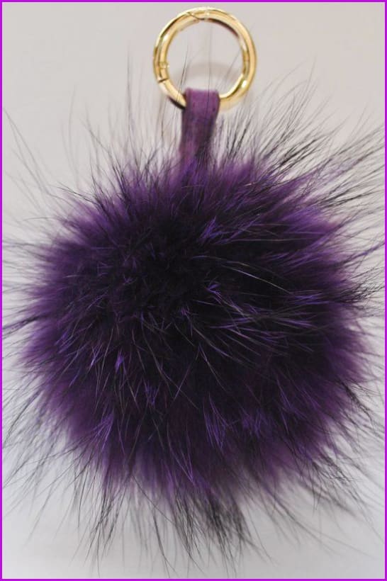 Raccoon Fur Pom Pom Keychain DO1182 - Furdela