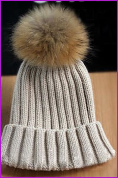 Raccoon Pom Knitting Hat DY474 - Furdela