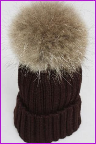 Raccoon Pom Knitting Hat DY474 - Furdela