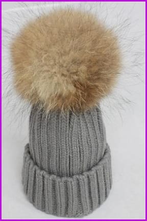 Raccoon Pom Knitting Hat DY474 - Furdela