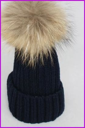 Raccoon Pom Knitting Hat DY474 - Furdela