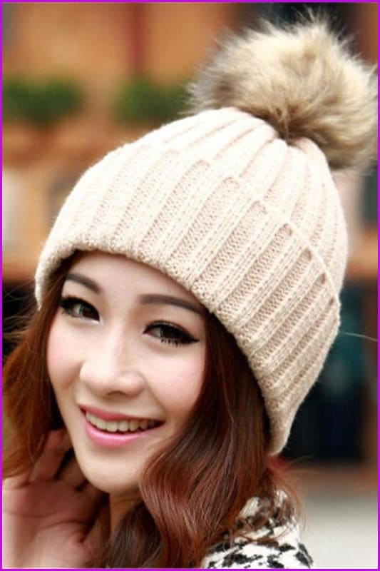 Raccoon Pompom Beanie Hat - Furdela