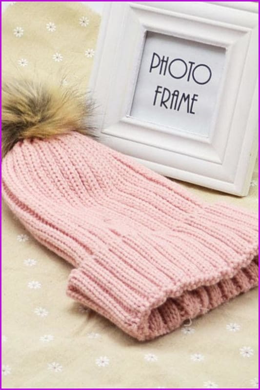 Raccoon Pompom Beanie Hat - Furdela